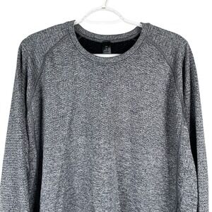 Lululemon Mens Engineered Warmth‎ Textured Crewneck Sweater 2XL Merino Wool Gray